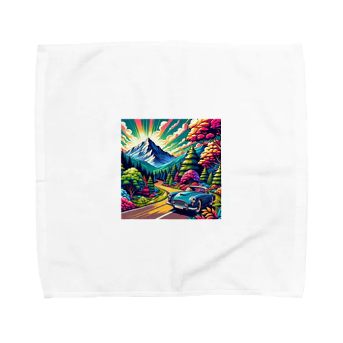 山のドライブ Towel Handkerchief