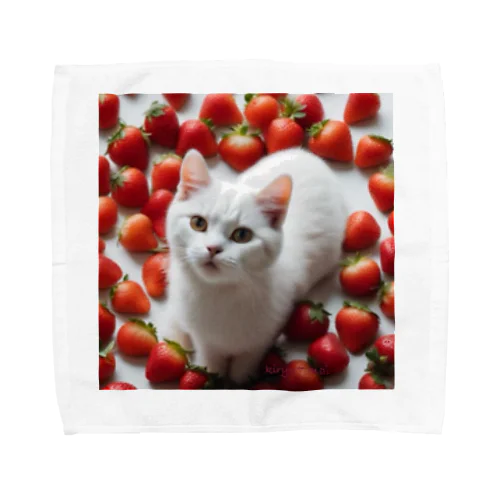 いちごねこ・スクエア Towel Handkerchief