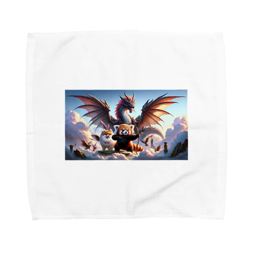 レッサーパンダ　ポメラニアン　ドラゴン　冒険　ファンタジー Towel Handkerchief