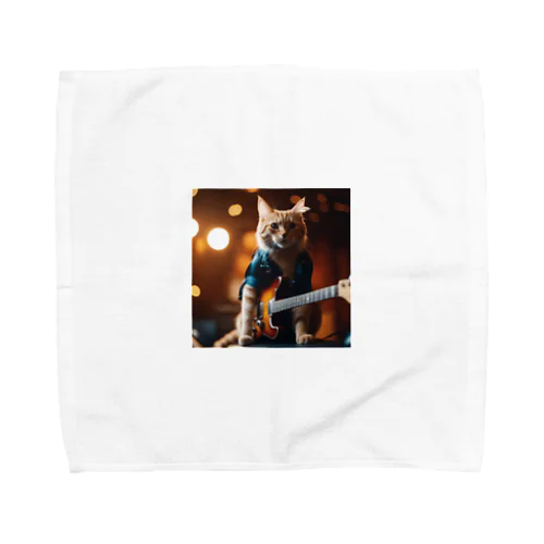 Kawaii Rock Cat Towel Handkerchief