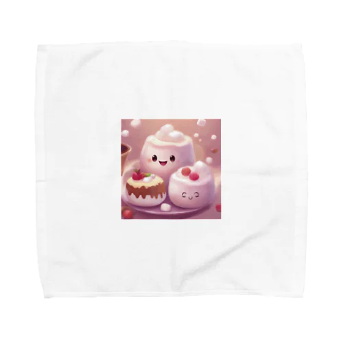 ふわふわマシュマロかわいいプリン Towel Handkerchief