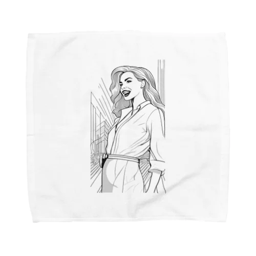 魅惑の塗り絵世界に浸る女性　２ Towel Handkerchief