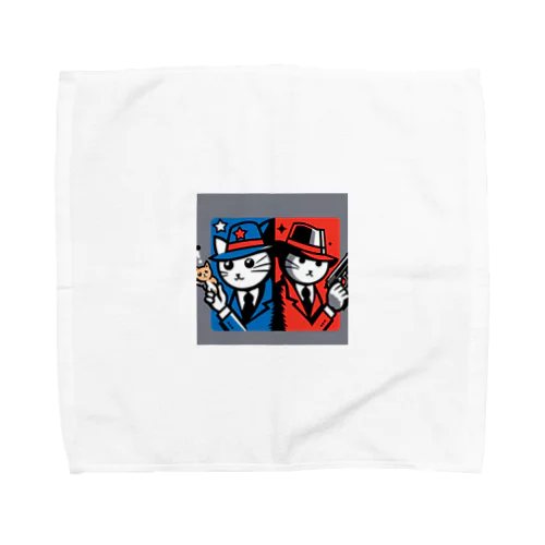 ライバル同士の猫 Towel Handkerchief