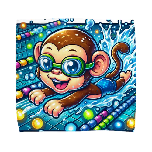 Swimming monkey タオルハンカチ