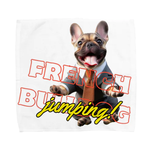 Jumping！FRENCH BULLDOG Towel Handkerchief