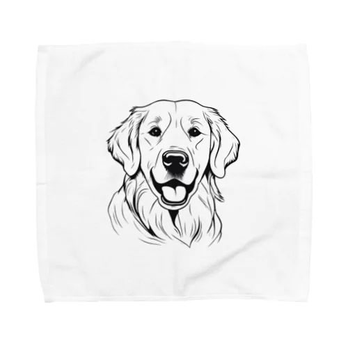 笑顔のゴールデンレトリバー Towel Handkerchief