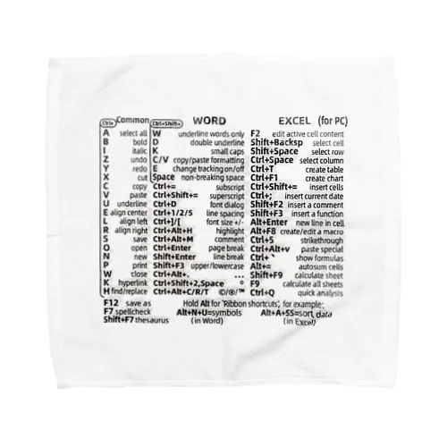 Word,Excel ショートカットキー Towel Handkerchief