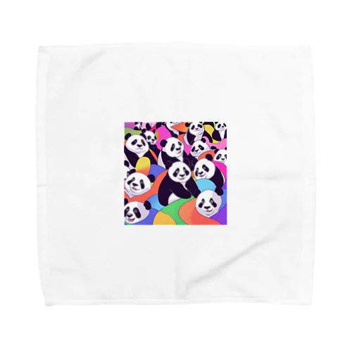 カラフルパンダ大集合！ Towel Handkerchief