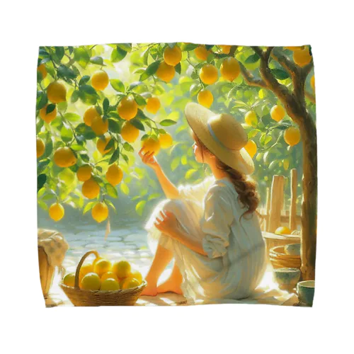 レモンと少女 Towel Handkerchief