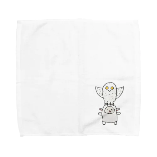 羊かまぼこマンとフクロウぬりぬり Towel Handkerchief