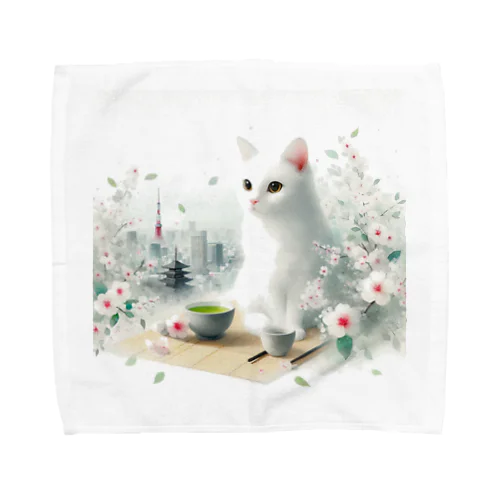 東京と猫 Towel Handkerchief