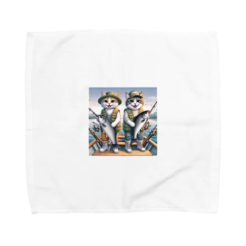 nekofishing仲良し Towel Handkerchief