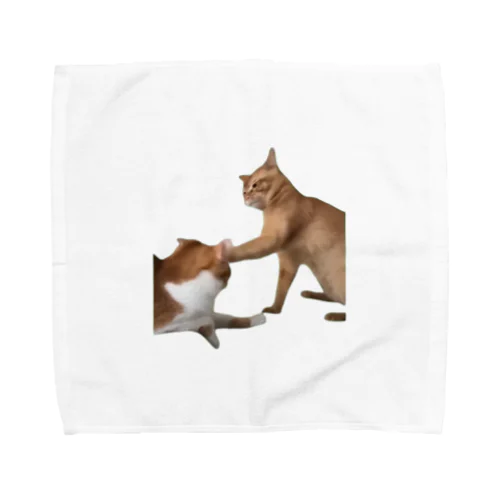 【猫ミーム】叩かれる猫と叩く猫 Towel Handkerchief