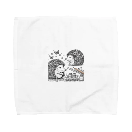 対面ハリネズミ Towel Handkerchief