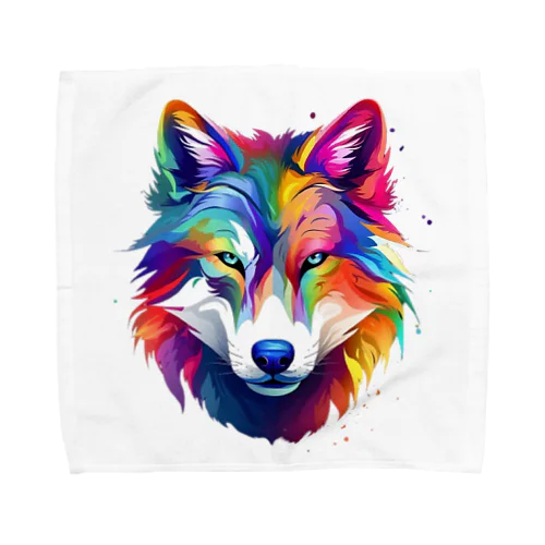 カラフルなおおかみ Towel Handkerchief