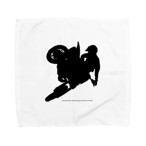 オフロードバイクでエアーを決めるシルエット Towel Handkerchief