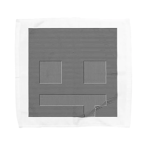 あのときのぽつねんの線（黒） Towel Handkerchief