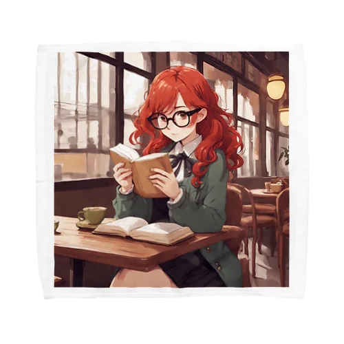 赤毛の読書メガネさん Towel Handkerchief
