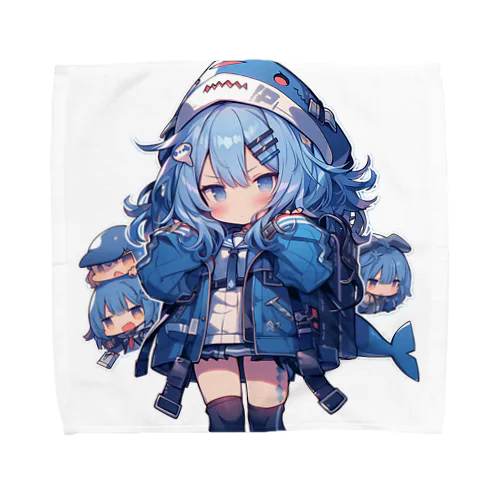 サメフードの美少女 Towel Handkerchief