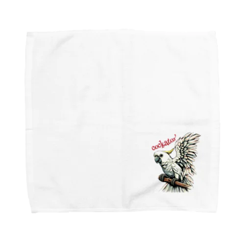 羽ばたくコカトゥー(キバタン) Towel Handkerchief