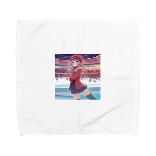 スケートをする女性 Towel Handkerchief