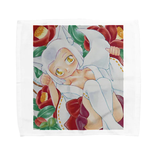 七緒と椿 Towel Handkerchief