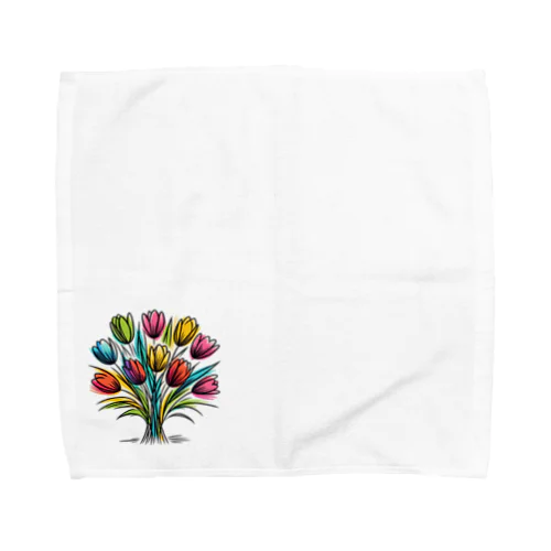 春の訪れを華やかに彩るチューリップ Towel Handkerchief