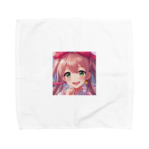 リボン付きヘッドバンドな女の子 Towel Handkerchief