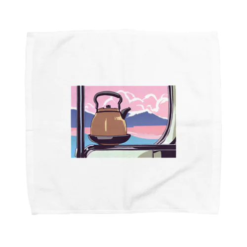 車窓とヤカン Towel Handkerchief