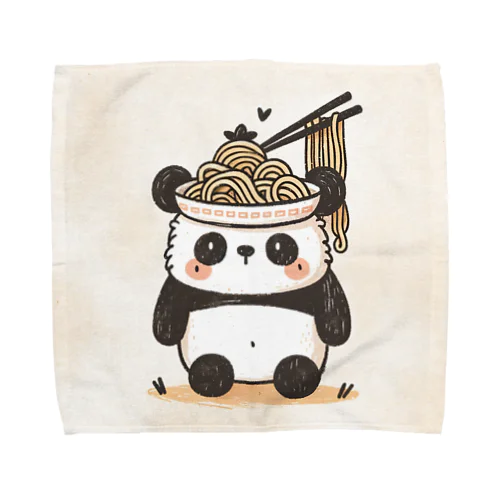 ふわふわパンダのラーメンワンダーランド Towel Handkerchief