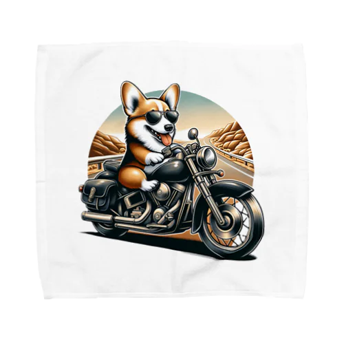 バイクに乗ったコーギー Towel Handkerchief