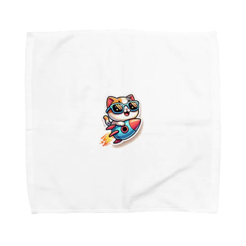 ネコ、宇宙への大冒険が始まる！ Towel Handkerchief