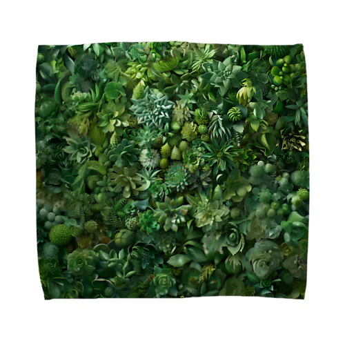 多肉植物の総柄 Towel Handkerchief