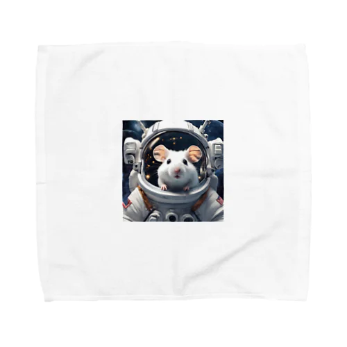 宇宙旅行する白いハムスター Towel Handkerchief