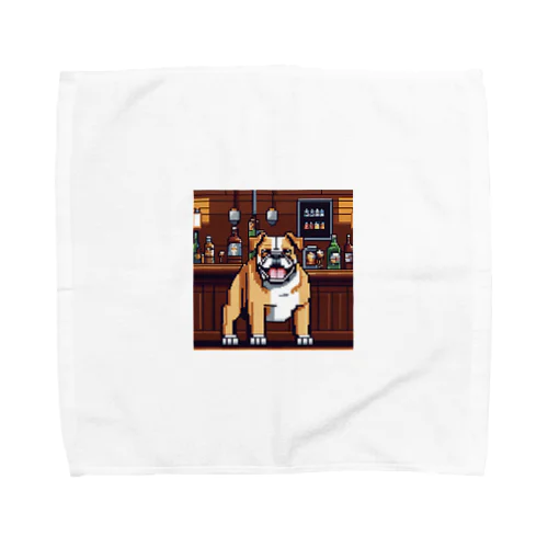 バーに来たブルドッグ Towel Handkerchief