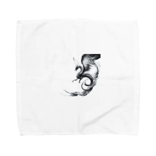 龍【白黒】 Towel Handkerchief