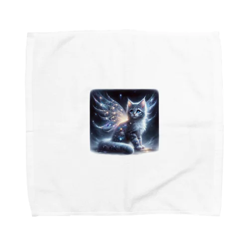 星空の舞、夜を守る猫 Towel Handkerchief