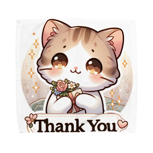 Thank cat Towel Handkerchief