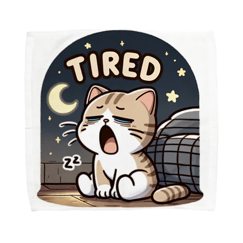 Tired cat7 タオルハンカチ