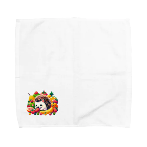 ハリネズミとたくさんの果物 Towel Handkerchief