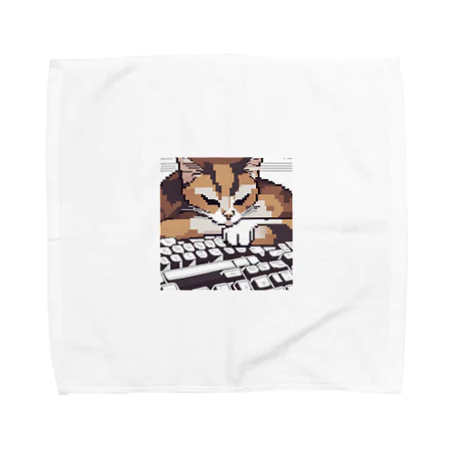 キーボードで寝る猫 Towel Handkerchief