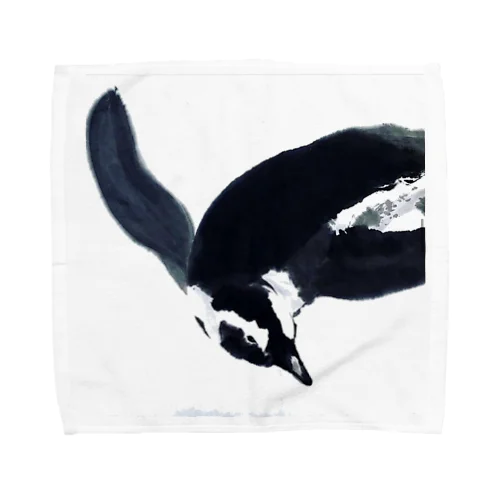 涼やかに空を泳ぐペンギン タオルハンカチ