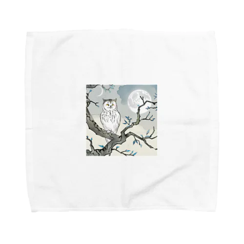 月明かりと梟 Towel Handkerchief