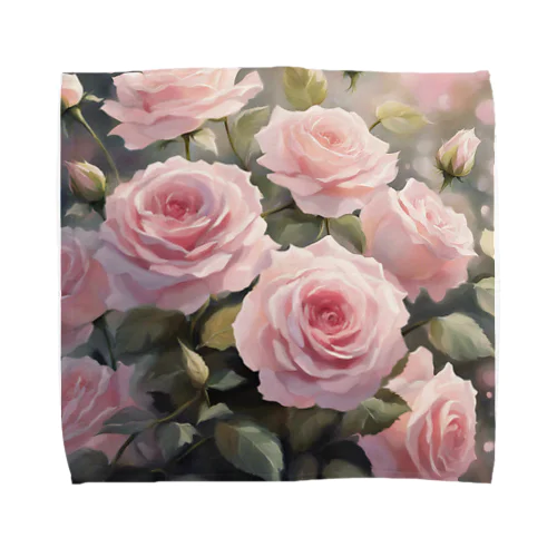 ペールピンクのバラの花束 Towel Handkerchief