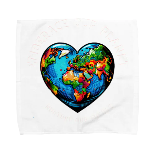 地球の日　Earth day 地球　ハート　ブルー Towel Handkerchief