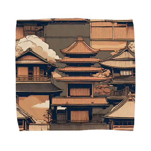 伝統的な日本の家屋 Towel Handkerchief