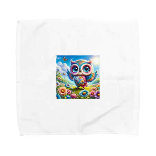 花柄みみずく Towel Handkerchief