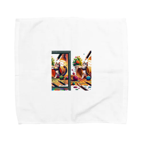 Create_an_illustration_of_a_mischievous_cat_gettin_mischievous_cat Towel Handkerchief