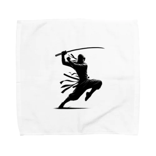 忍者シルエット 斬撃3 Towel Handkerchief