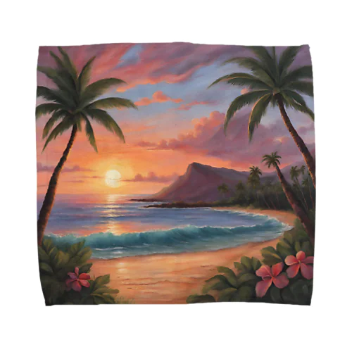 ハワイの夕陽 Towel Handkerchief